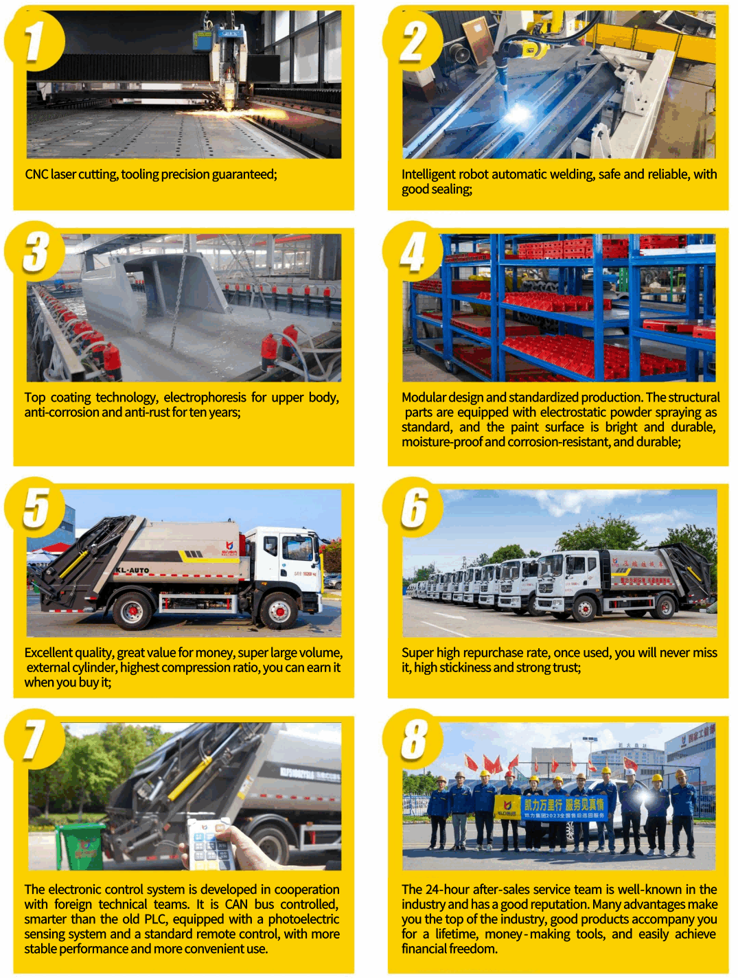 Processo de produção de caminhão de lixo Processo de produção de caminhão de lixo